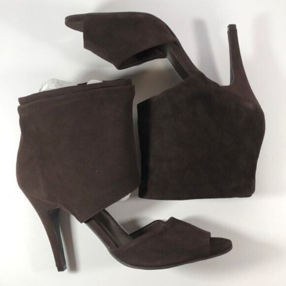 Matisse Ashland Chocolate Brown Leather Open Toe Slip On Heels Women's Size 10